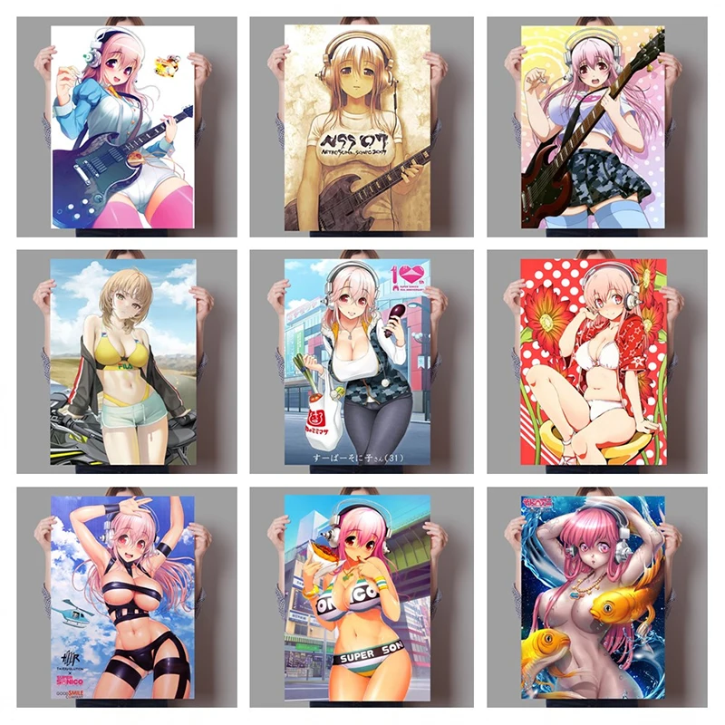 

Nordic Super Sonico Game Sexy Wall Art Canvas Painting Anime Posters Sonicomi Home Decoration Decorative Kawaii Room Decor Gifts