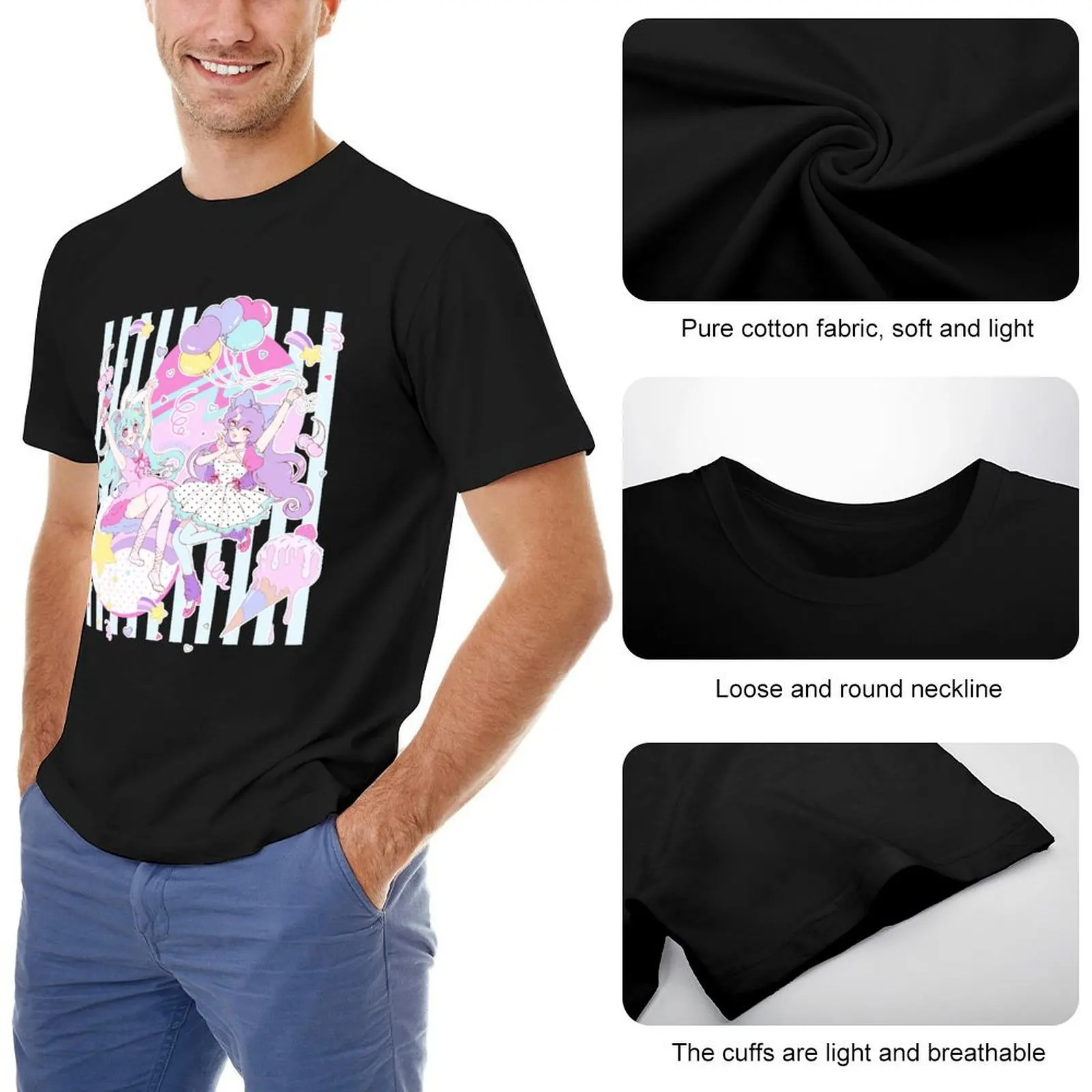 Funfair Party - пастельная футболка с рисунком хлопковые футболки эстетичная одежда в