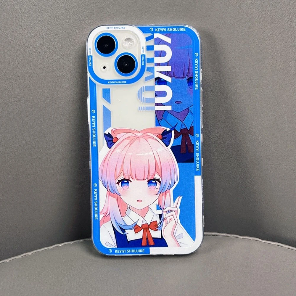 

Sangonomiya Kokomi Angle Eyes Phone Case for Iphone 14 13 12 11 Pro Max Mini Xs X Xr 7 8 Plus Se 2022 Genshin Impact Clear Funda