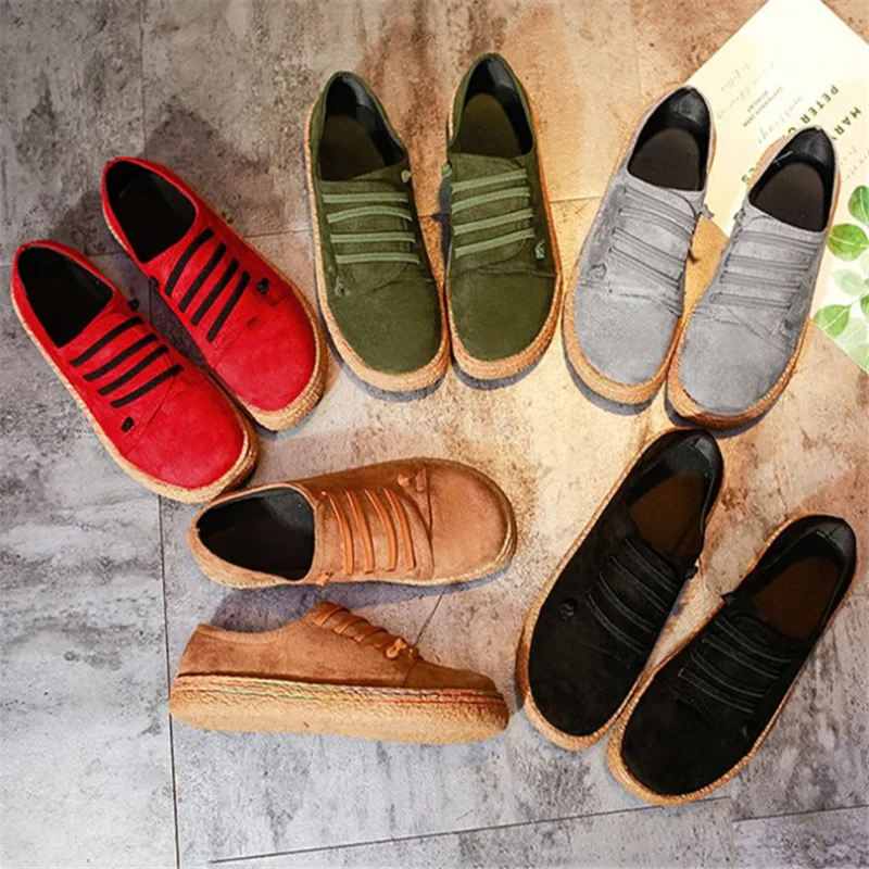 

2022 New Spring Women Flats Shoes Loafers Round Toe Wide Shallow Slip-on Casual Lady Flats Shoes Slip On Oxford Shoes