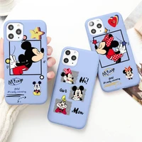 cute funny cartoon mickey minnie mouse phone case for iphone 13 12 mini 11 pro max x xr xs 8 7 6s plus candy purple cover