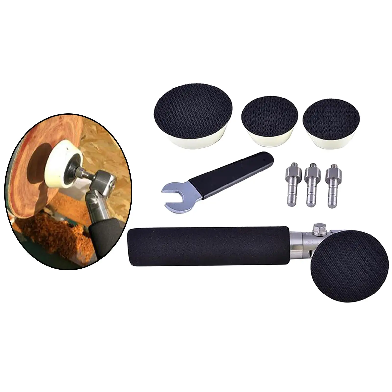 

Polishing Tool Manual Woodworking Accessories Soft Handle Adjustable Rotatable Sander Elastic Rotary Polisher Set for Burnishing