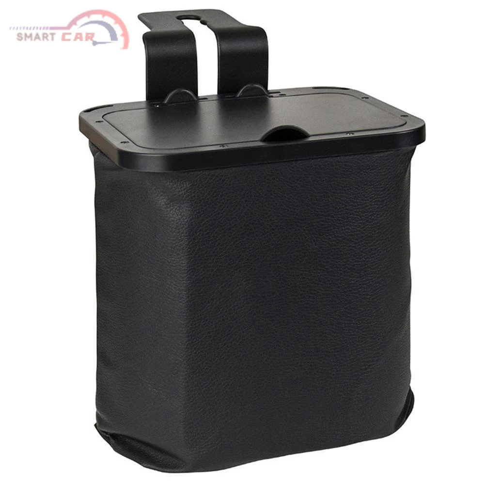 

New Portable Car Back Seat Trash Bin Durable Car Trash Bag Foldable Car Trash Can Organizer With Lid Car Interior Storage Box