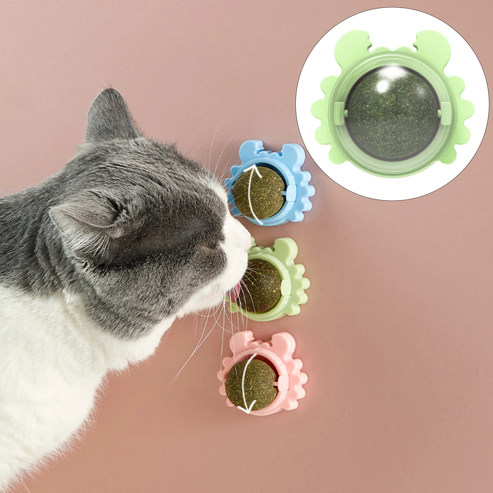 

Healthy Cat Catnip Toys Ball Cat Candy Licking Snacks Nutrition Energy Ball Rotatable Ball Toy Cat Supplies Pet Stuff