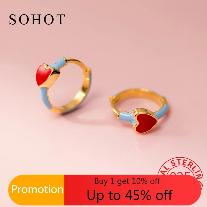 

Женские серьги-кольца из серебра 925 пробы с эмалью