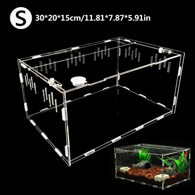 Прозрачная коробка для кормления рептилий домик пауков скорпионов змей