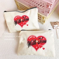 y2k heart letter graphic cartoon womens wallet coin purse mini cute zipper girls coin wallet cable bag key wallets bag infant
