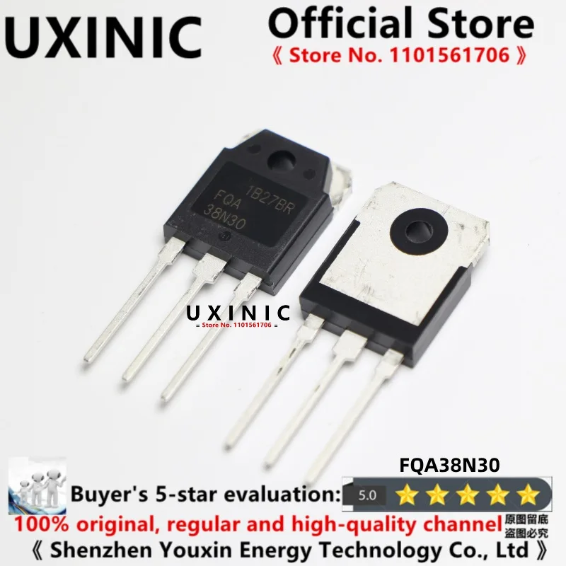 

UXINIC 10pcs/LOT 100% New Imported OriginaI FQA38N30 38N30 TO-247 high power FET 38A 300V