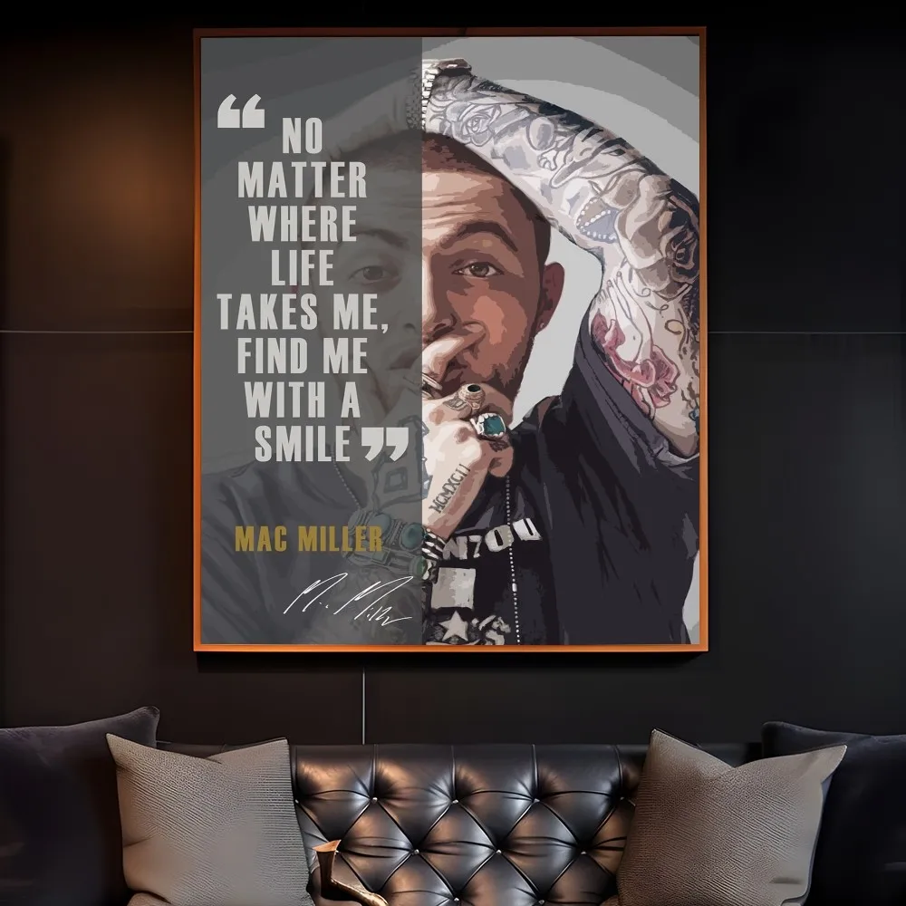 Фото Постер с рэпером M-Mac Miller, декор комнаты, украшение дома, интерьер, настенная художественная печать, водонепроницаемые постеры для гаража, спальни, подарок №4