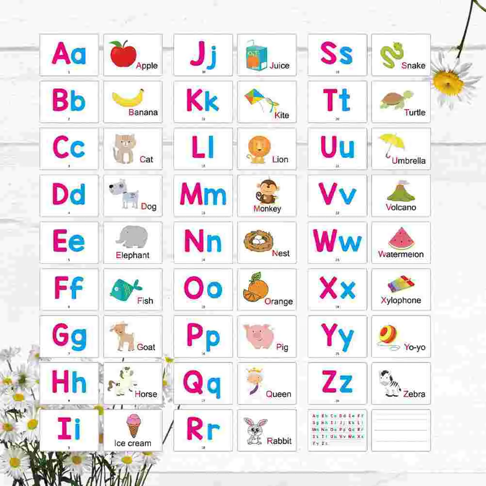 

27 Pcs English Word Card Children Learning Letter Flash Cards Cognition Toddler Kids toys educational Games for