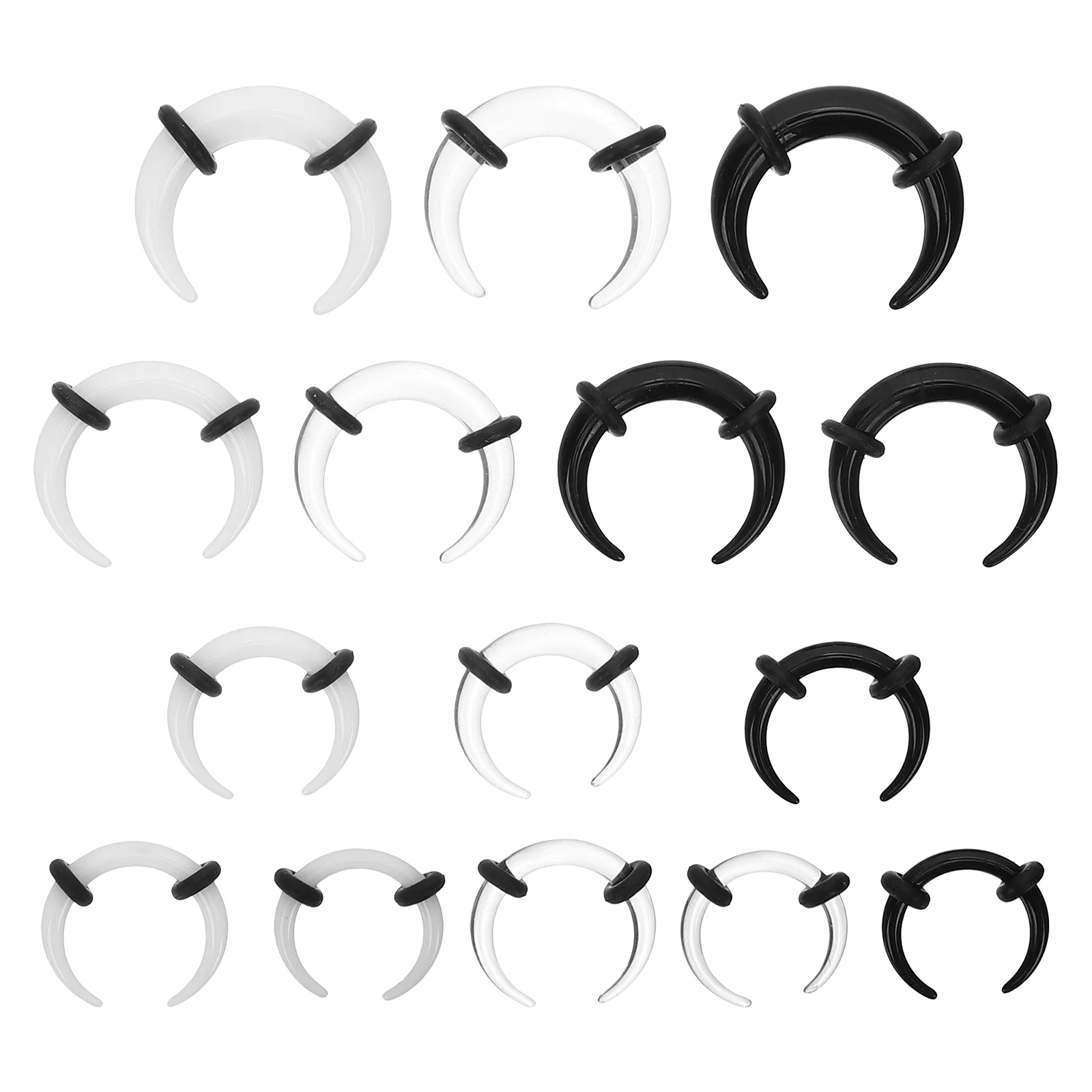 

15 Pcs Nose Rings Horn Septum Acrylic Ear Cartilage Jewelry Horseshoe Women Man