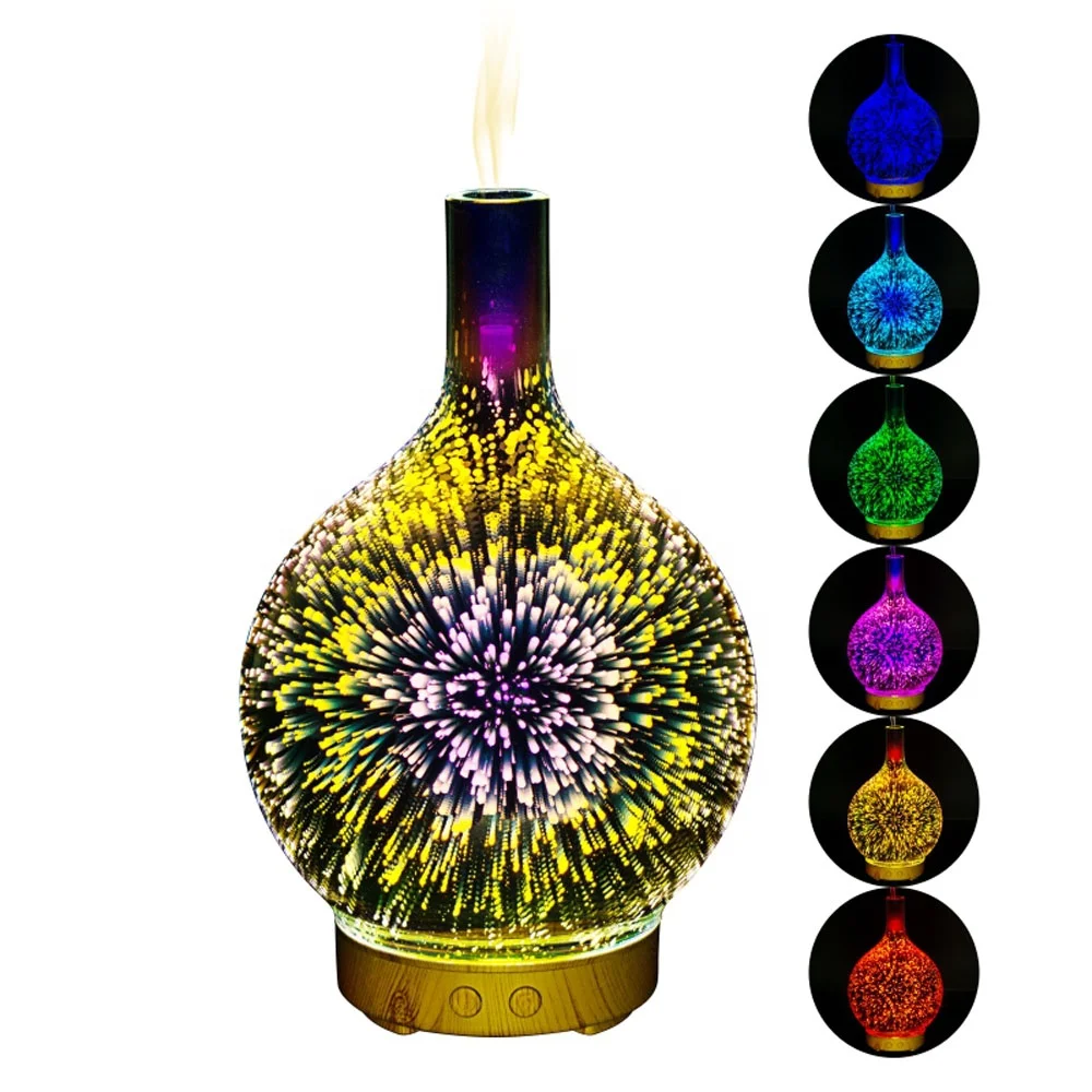 

Firework 3D Glass Aroma Diffuser Aromatherapy Essential Oil Diffuser Wholesale, Ultrasonic Oil Diffuser Humidifier