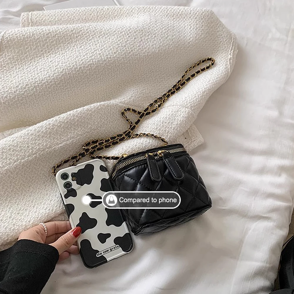 Luxury Chains Crossbody Bags for Women Fashion Brands Lingge Shoulder Bag Mini Box Handbags Lipstick Coins Purses Ladies Clutch