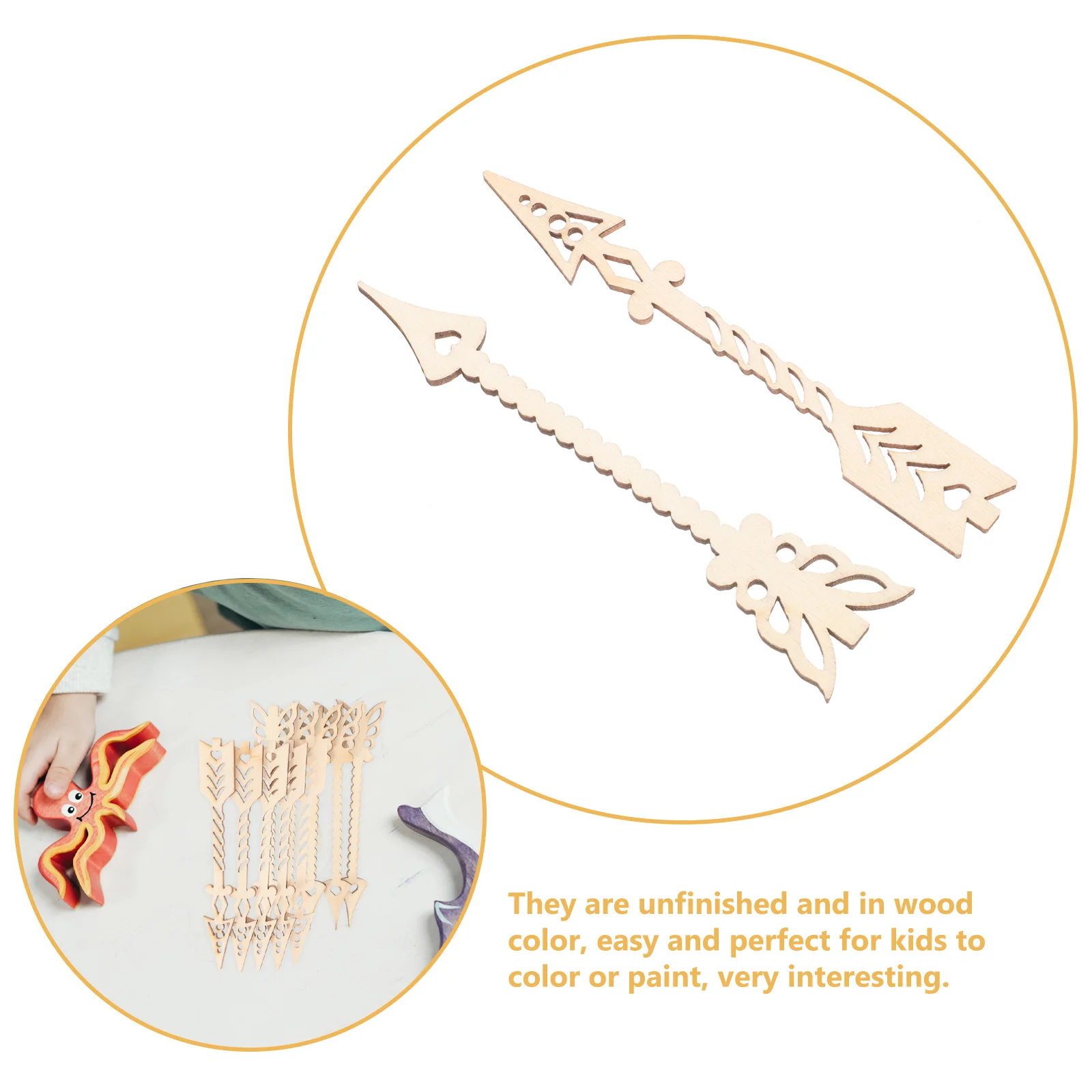 10 шт. вырезы полые знаки стрелы деревянные украшения DIY живопись ремесло