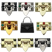 simple and durable handbag womens bag with lock square zinc alloy bullnose lock