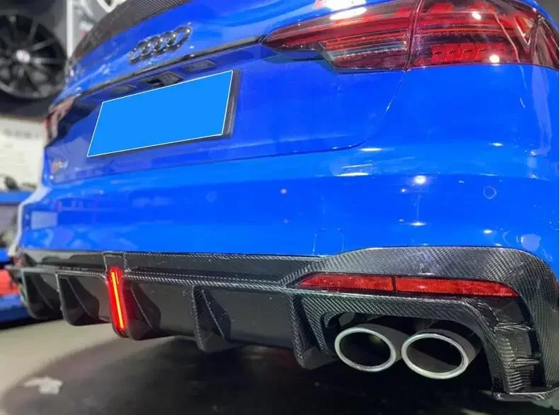 НАСТОЯЩИЙ УГАРНОЕ ВОЛОКНО ЗАДНИЙ БАМПЕР БАГАЖНИК ГУБ СПОЙЛЕР ДИФФЮСЕР ДЛЯ Audi A4 S4