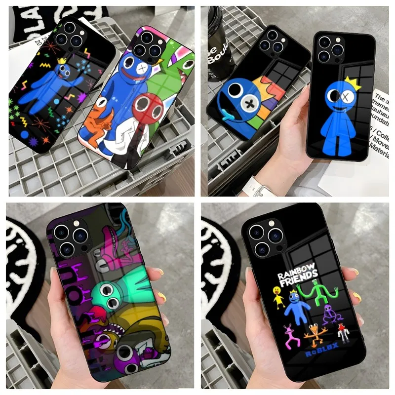 

Rainbow Friends Toy Cartoon Game Phone Case For IPhone 11 13 12 14 Pro XS Max Plus Mini X XR 8 7 6s SE2020 Tempered Glass Cover