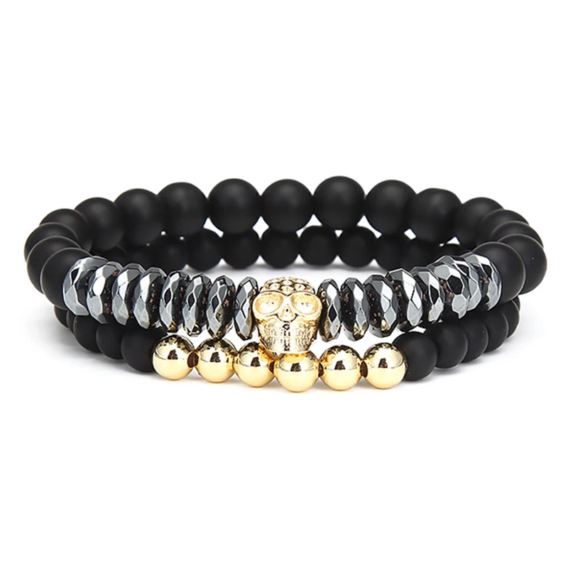 Мужской браслет с подвеской в виде головы волка