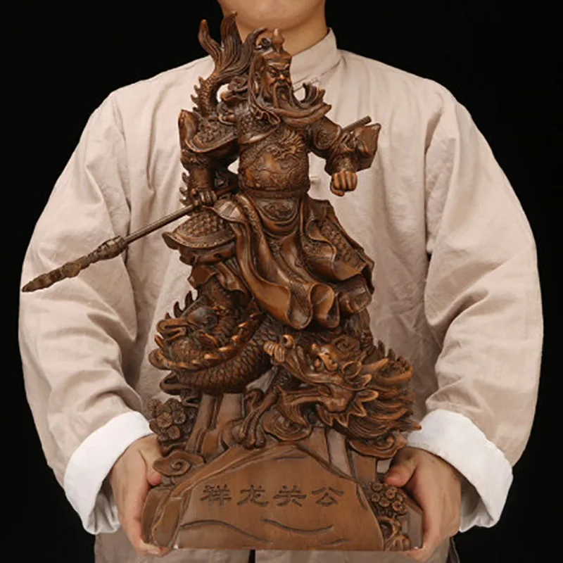 

Статуя большого размера Xianglong Guan Gong, искусственная смола, Бог богатства Гуань Юй, аксессуары скульптура в стиле современного искусства