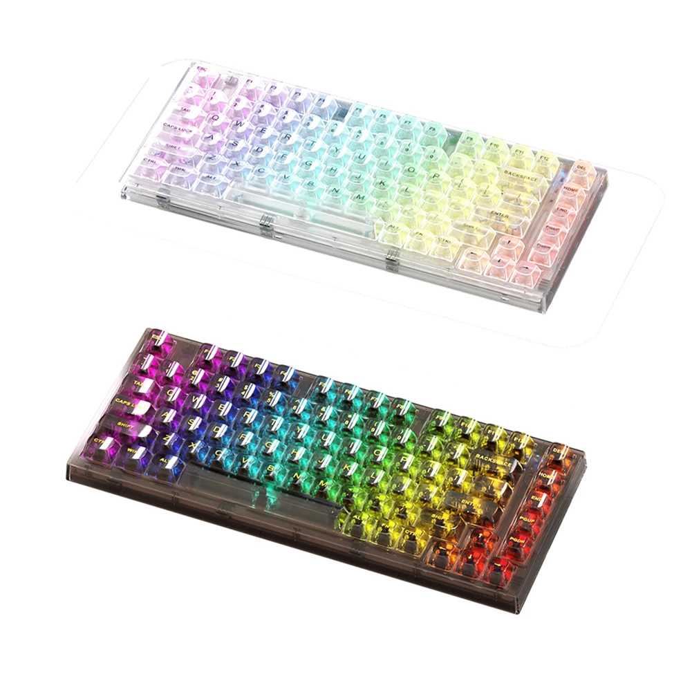 

X75 82 Keys Transparent Gamer Mechanical Keyboard Hot Swap Ice Crystal Gaming Keyboard Wired RGB Backlit Gateron Switch PC