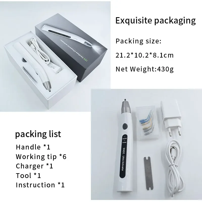 Новый светодиодный активиактивтор Dent al endo ultra с 6 шт. эндодонтического орошения