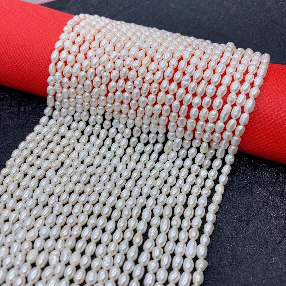 

Natural Freshwater Pearl Beads 2-13mm Rice Shaped Through Hole Pearl Charm Jewelry Making DIY Necklace Bracelet Accessories 36cm