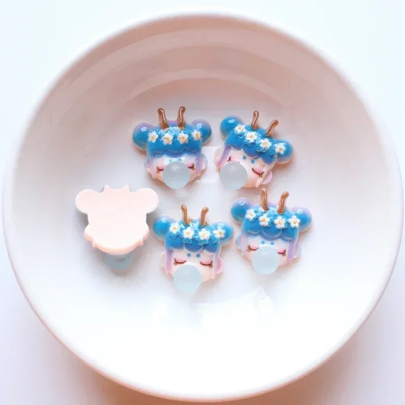 10 шт. Мультяшные пузырьки выдувающая девушка Симпатичные петли с плоской задней