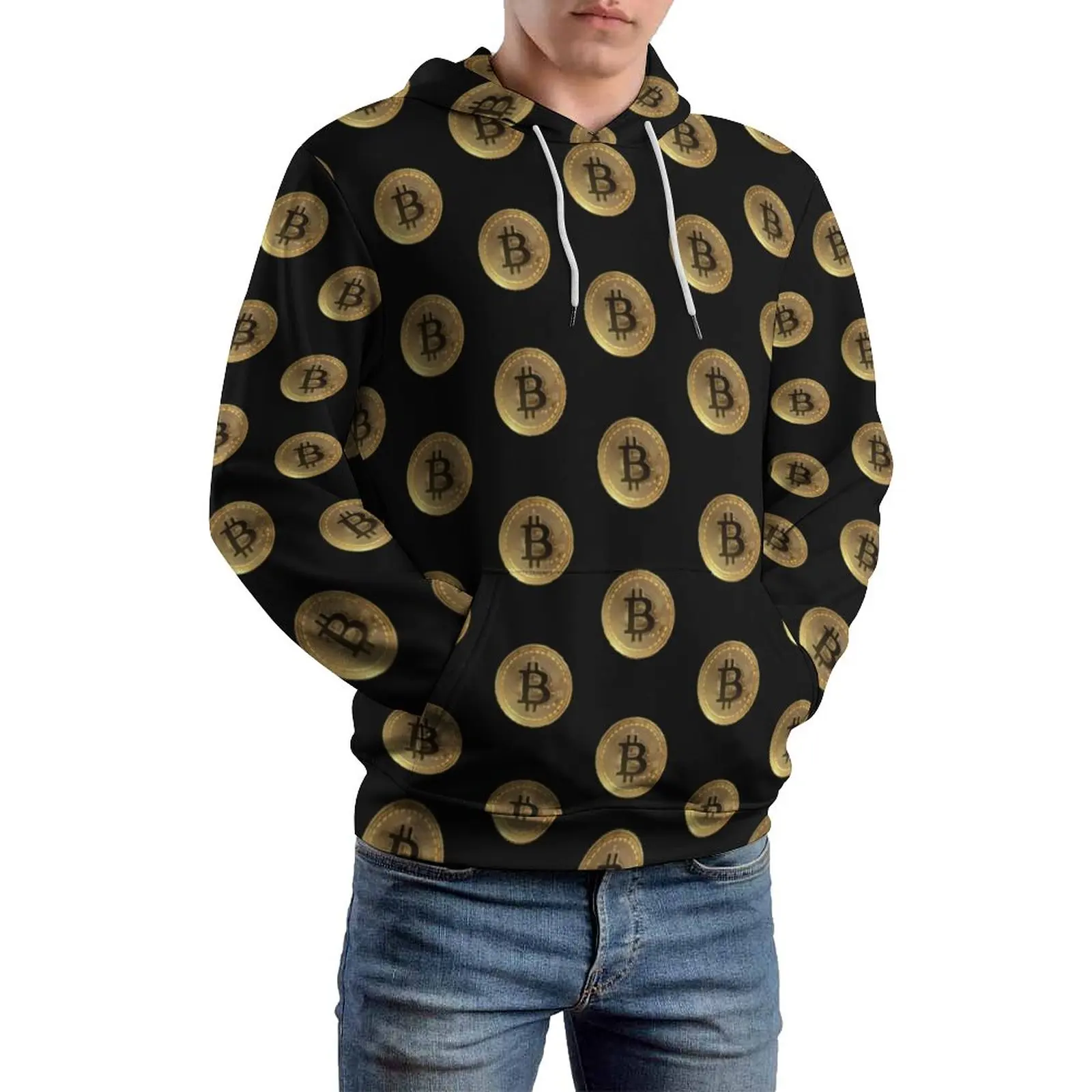 

Bitcoin Crypto Casual Hoodies Unisex Gold Coin Print Korean Fashion Hoodie Autumn Long-Sleeve Kawaii Graphic Sweatshirts 5XL 6XL