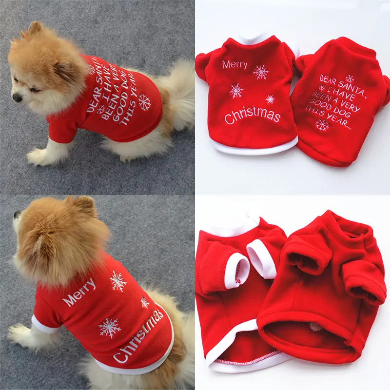 

Christmas Dog Clothes New Year Pets Dogs Clothing For Small Medium Dogs Costume Chihuahua Pet Shirt Warm Dog Clothing Yorkshire