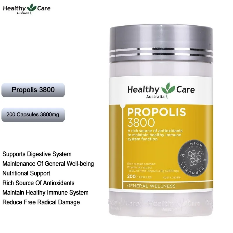 

Healthy Care Ultra Premium HC Propolis 3800mg 200Capsules Vitamins Minerals Antioxidants General Wellness Immune System Health