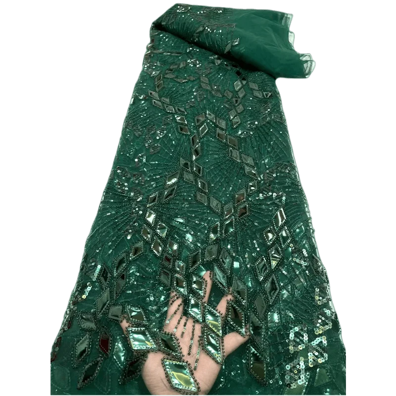 

Hot Sales Latest Elegant African Liser Beaded Tub Sequence Lace With Lots Stones Fabric for Bride Wedding Dress KK638_Z