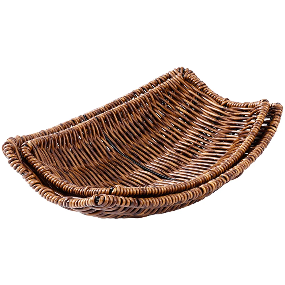 

Basket Wicker Storage Rattan Baskets Colander Serving Woven Bread Fruit Egg Kitchen Strainer Empty Cornucopia Centerpiece