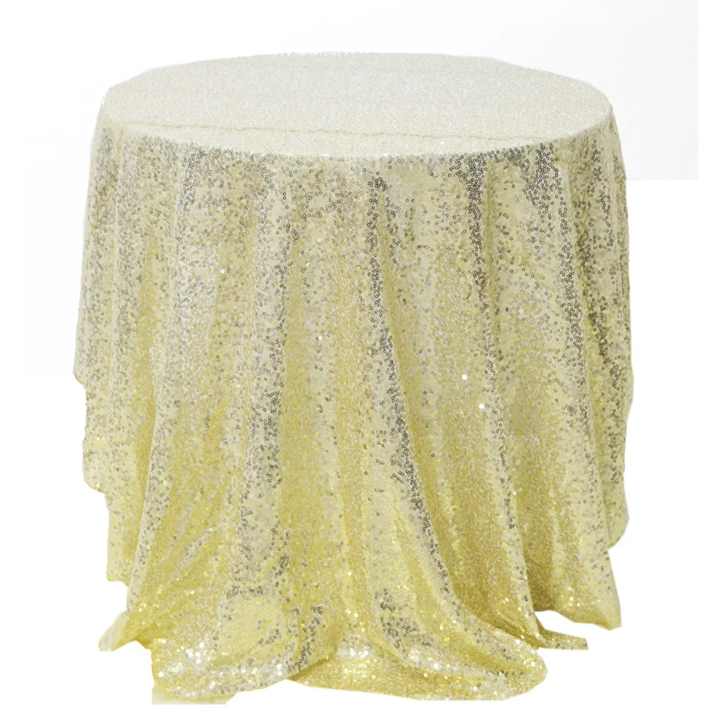 Glitter Sequin Round Tablecloth Rose Gold Silver Table Cloth For Wedding Decoration Birthday Christmas Home Party Table Cover