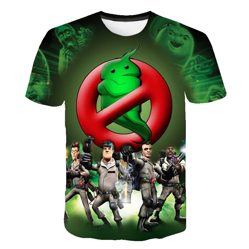 

2022 Child Ghostbusters Children T shirts Summer Boys and Girls High Quality Cute Color Casual Short Sleeves Girl's Clothes 6Y