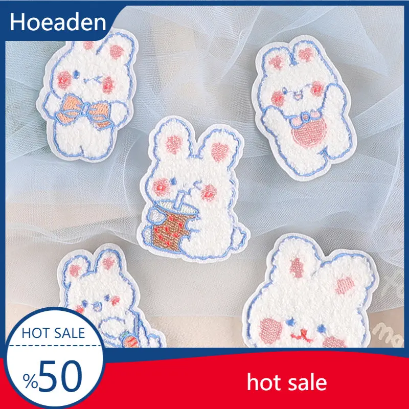 

Bunny Embroidery Cartoon Cute Rabbit Patch Badge Clothing Accessories Hat Decoration DIY Embroidery Stickers Patches