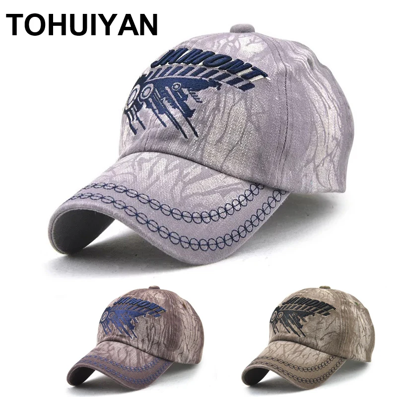 

Бейсболка TOHUIYAN Мужская, хлопковая, осенняя, для защиты от солнца, с вышивкой