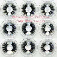 Wholesale 25mm Mink Lashes Dramatic 3D Mink Eyelashes Fluffy10 Pairs Natural Mink Lashes Long False Eyelashes Makeup Reusable
