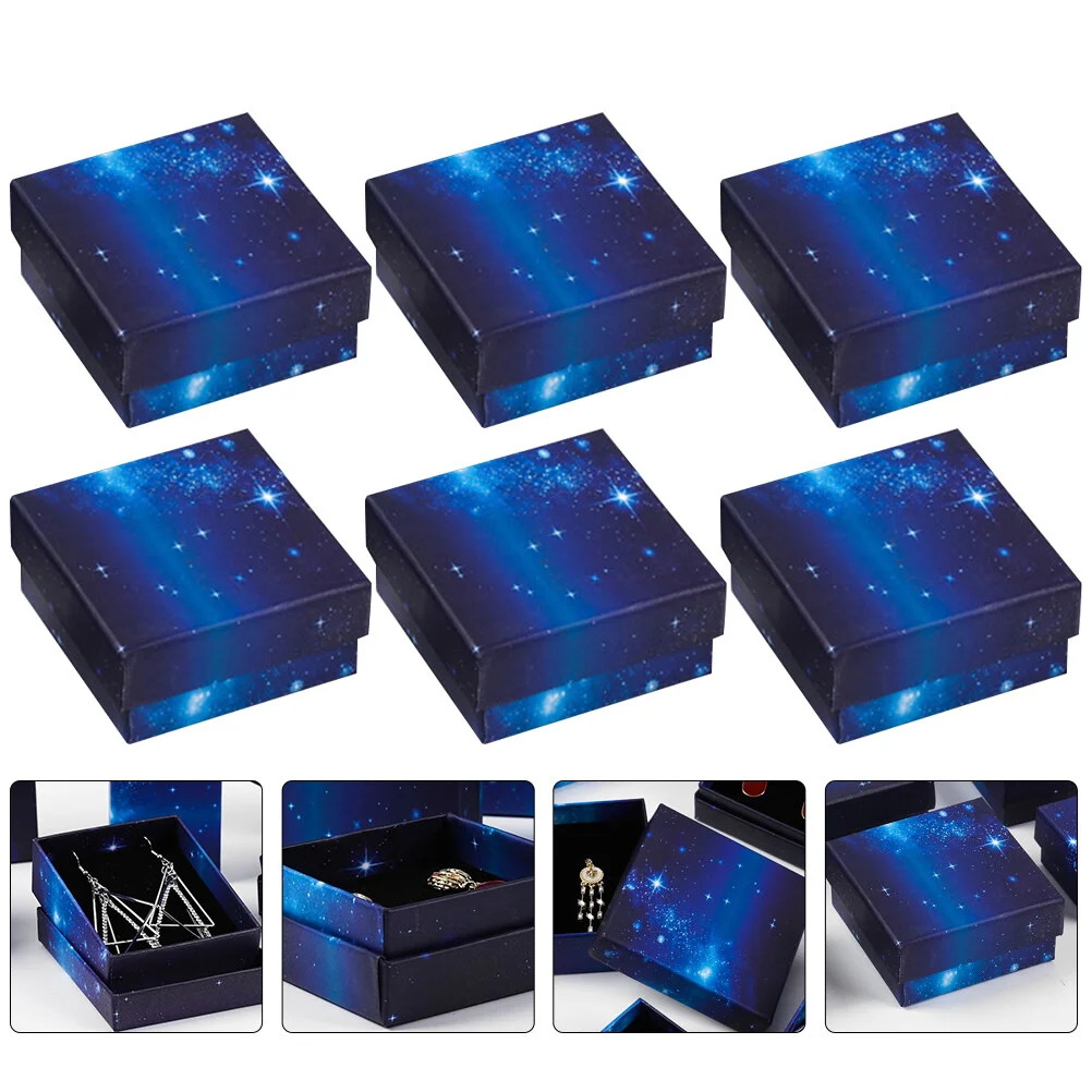 

6pcs Jewelry Paper Gift Boxes Jewelry Storage Boxes Earrings Jewelry Boxes with Lids