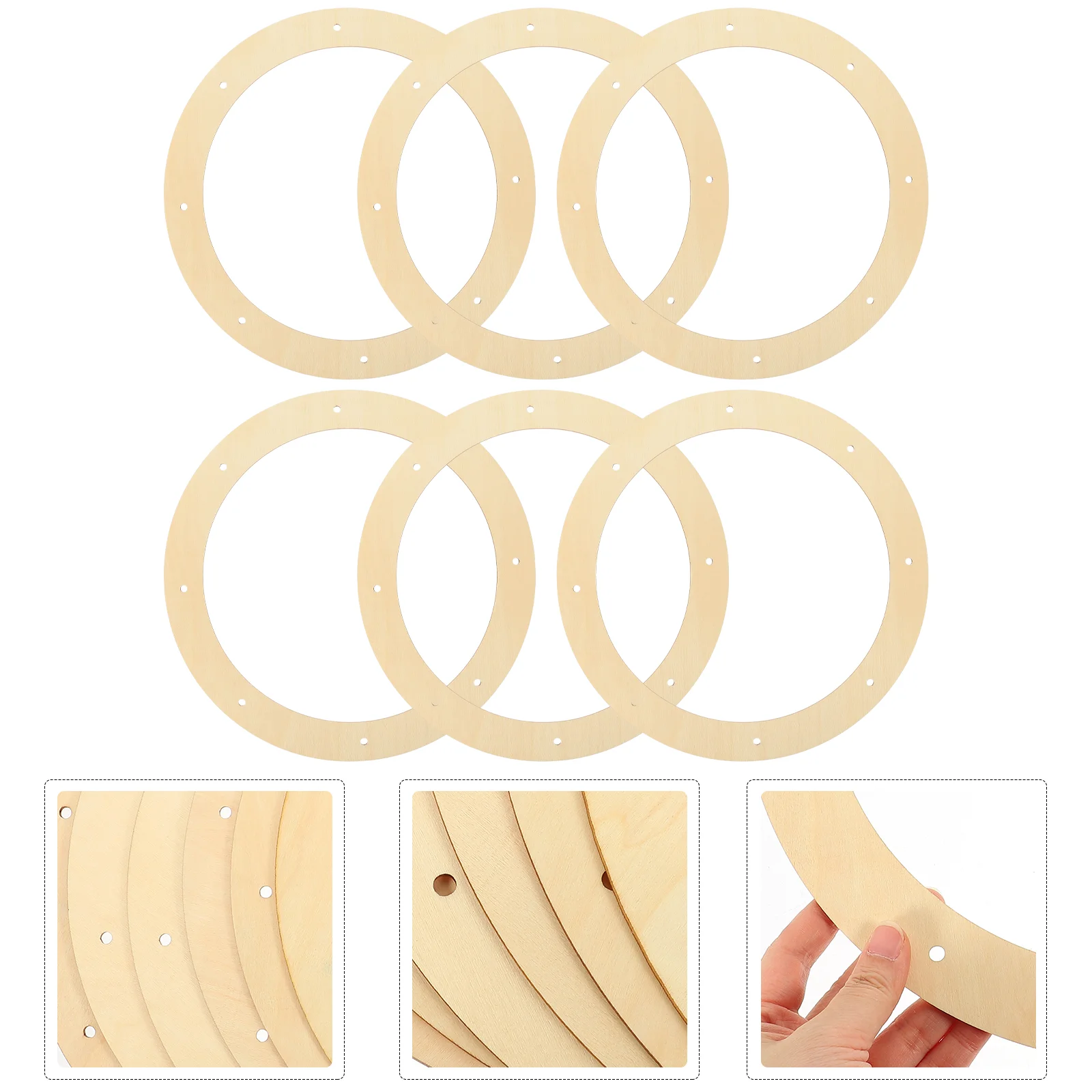 

Wooden Wreath Ring Wreath Frames Crafts Unfinished Wooden Floral Hoop Rings Diy Craft Christmas Garland Holes Making Wreath
