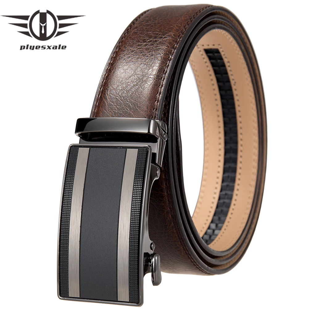 Plyesxale Business Belts For Men 2023 Top Quality Men's Leather Belt Alloy Automatic Buckle Fashion Luxury Belt Male Strap B1270