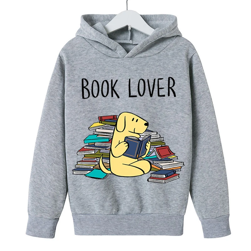 

book lover Print Boys girl Hoodies Coats Spring Autumn Outerwear Kids Hooded Sweatshirt Clothes Children Long Sleeve Pullover