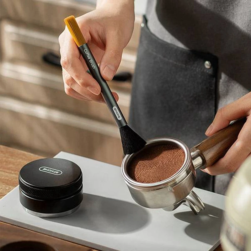 

Кофемолка BFHOME из 2 предметов, чистящая щетка, инструменты для очистки коричневого и черного цветов, алюминиевая ручка, зеркальная пыль