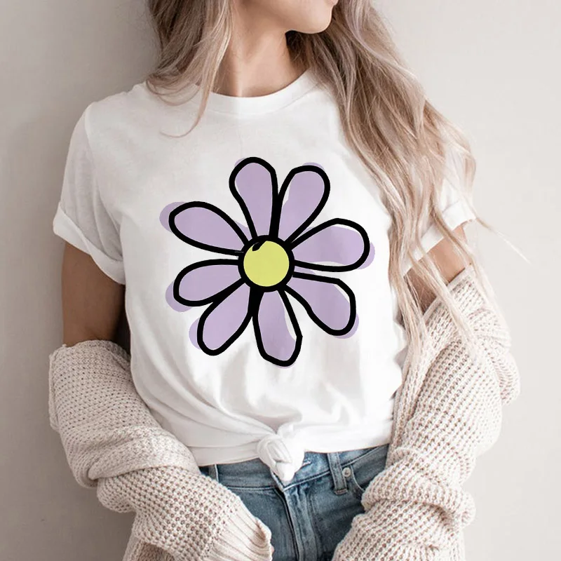 T-shirts Women 90s Good Vibes Butterfly and gesture print Casual Cute Kawaii T shirt femme Fashion Clothing Tshirt Tops Lady images - 6