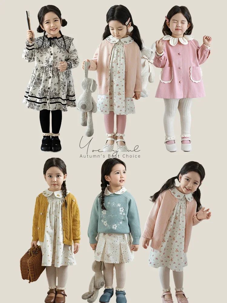 Кружевные леггинсы для девочек Осенние милые теплые Изящные Тканые Полосатые