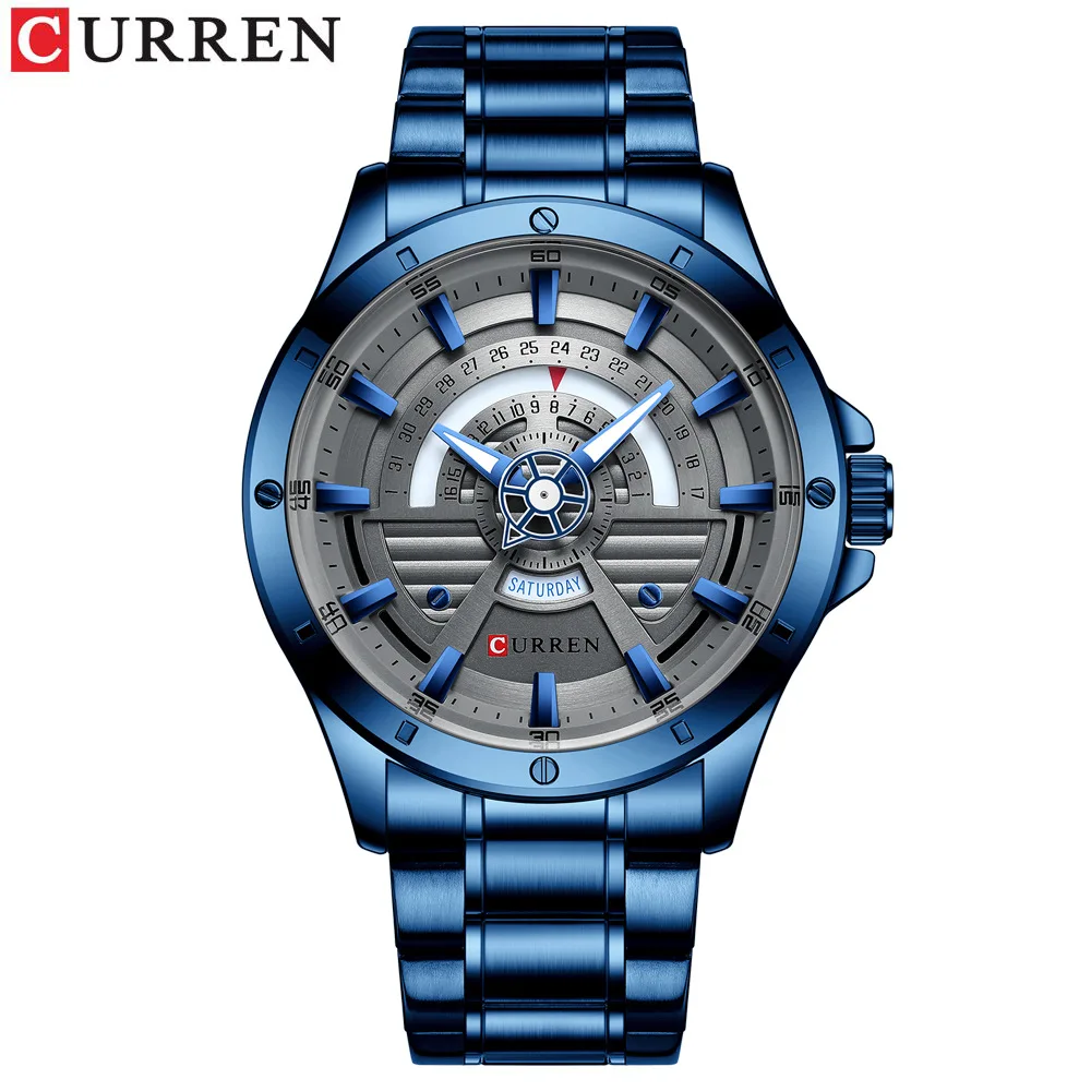 

CURREN Men's NEW Fashion Casual Quartz Stainless Steel Watches Date Week Clock Male Creative Luxury Brand Calendar Wristwatch