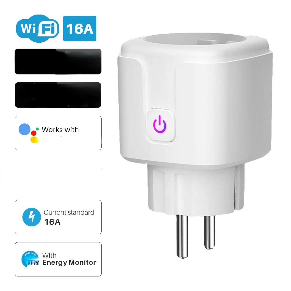 

Smart Plug WiFi Socket EU 16A Power Monitor Timing Function Tuya SmartLife APP Control Works With Alexa Google Assistant Yandex