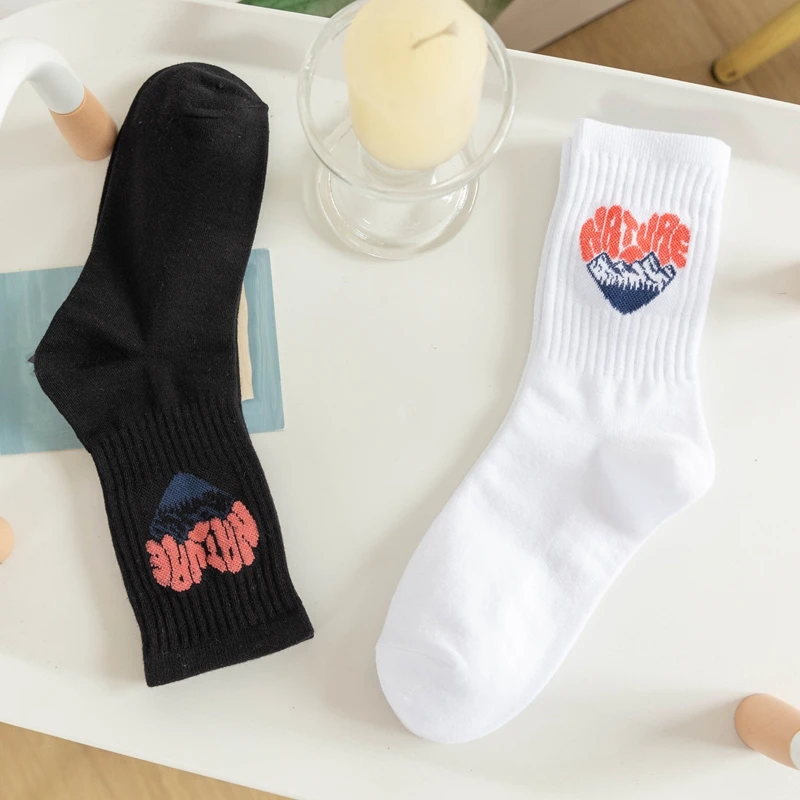 

Casual Socks Cotton Soft Fashion Man and Woman Cute Socks Love Trendy Letters Couple Street Creative Personality Japanese