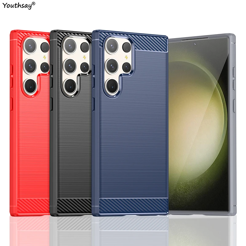 

For Samsung Galaxy S23 Ultra Case Silicone TPU Phone Case For Samsung S23 Ultra Case Armor Rubber Cover Galaxy S23 Plus Ultra