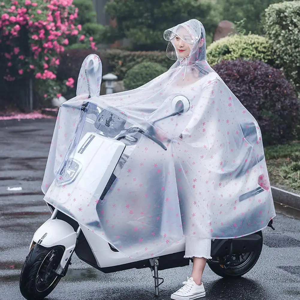 

1 pcs Windproof Raincoat For Electric Bike Motorcycle Double Brim Covering Face Riding Poncho For Men Women dropshipping