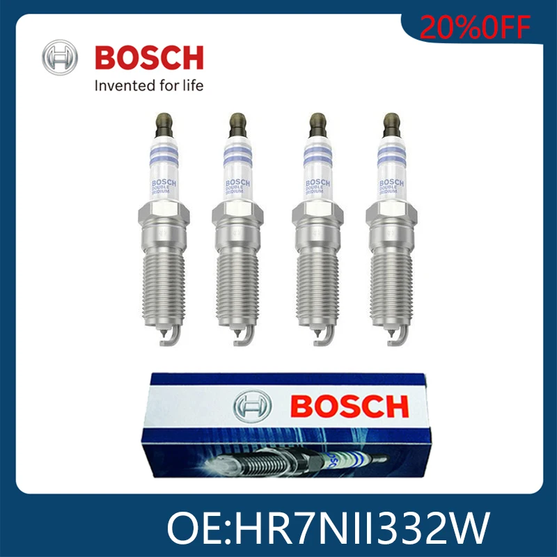 

BOSCH Original Genuine 4pcs Double Iridium Spark Plugs For 2013-2019 FORD EXPLORER V6-3.5L 0242236663 HR7NII332W Car Accessories